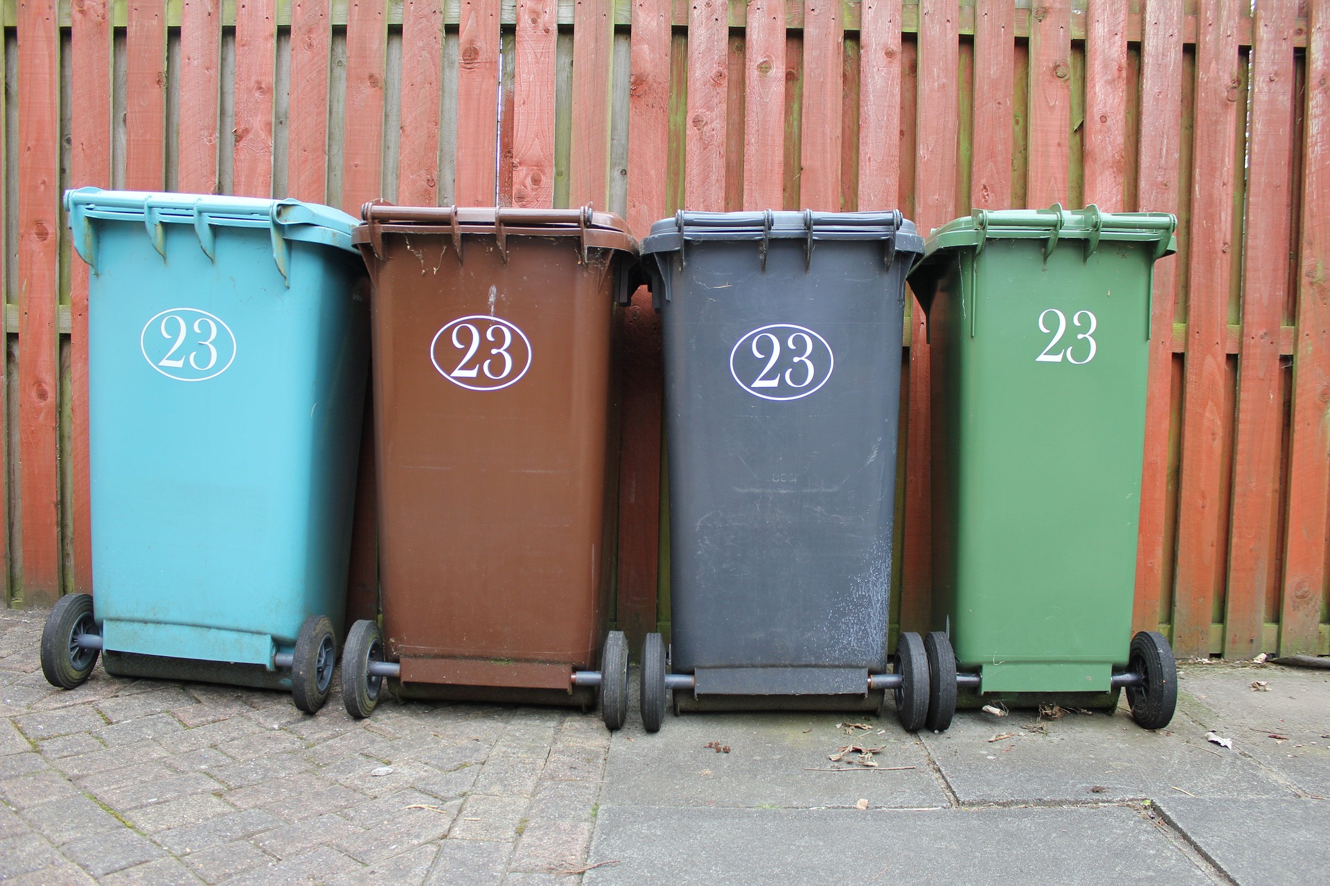 recycling bins